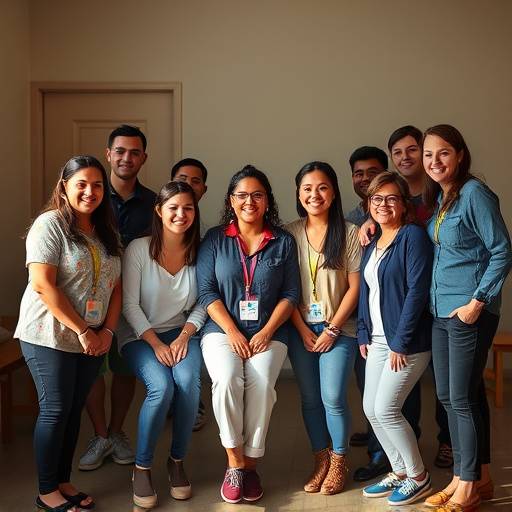 A group photo of StageCraft Academy's faculty and staff at a community outreach event