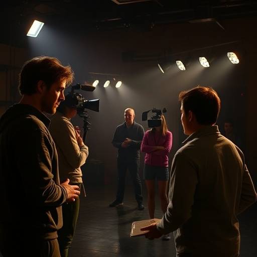 Actors in a scene, working on advanced scene study