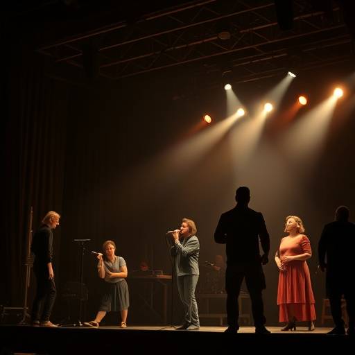Actors on stage during a performance