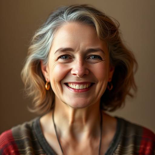 Founder of StageCraft Academy, Eleanor Vance, smiling warmly.