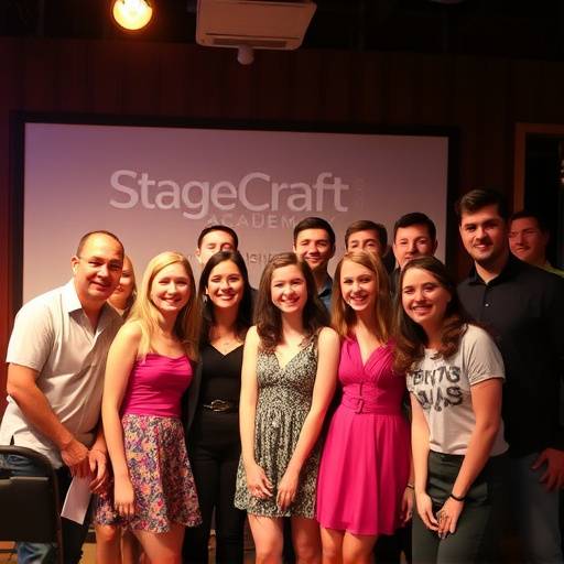 Students and instructors at the StageCraft Academy end-of-year celebration