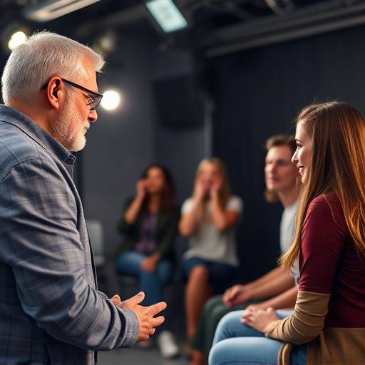 Students learning audition techniques from a guest casting director